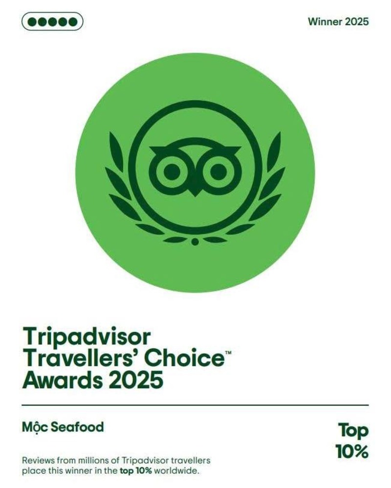 Mộc Seafood - TripAdvisor Travellers’ Choice 2025