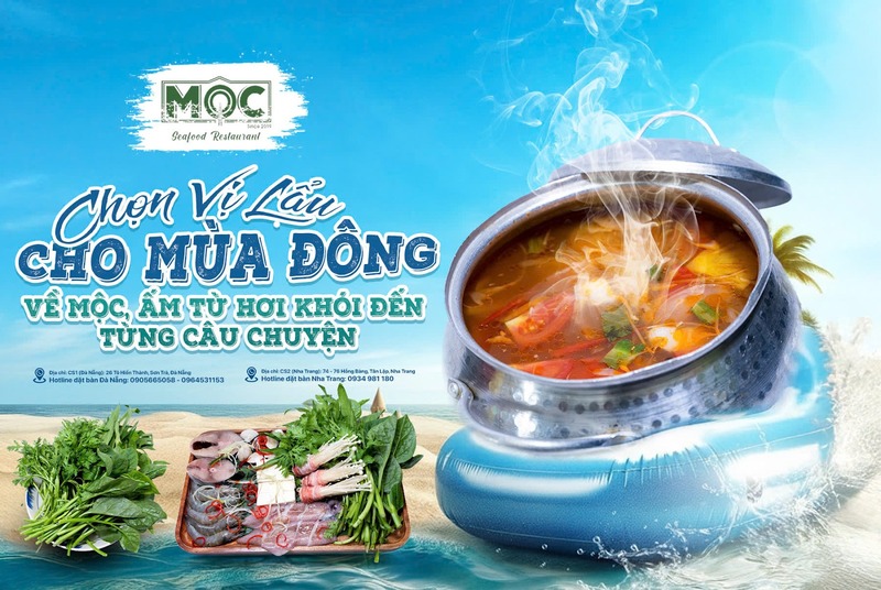 Đặt bàn và trải nghiệm lẩu hải sản Mộc Seafood