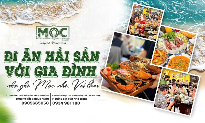 Đặt bàn để trải nghiệm hải sản tại Mộc Seafood